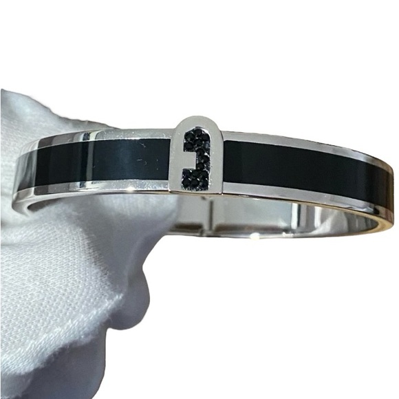 Furla Bangle Rhodium Plated With Swarovski Crystals - Picture 1 of 12